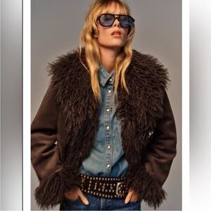 ZARA DOUBLE-FACED FAUX FUR JACKET
